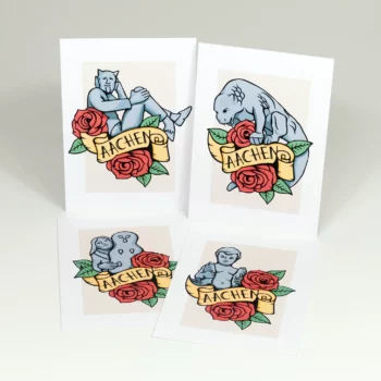 Alle Aachen Postkarten - Bahkauv, Fischpüddelchen, Printenmädchen und Teufel